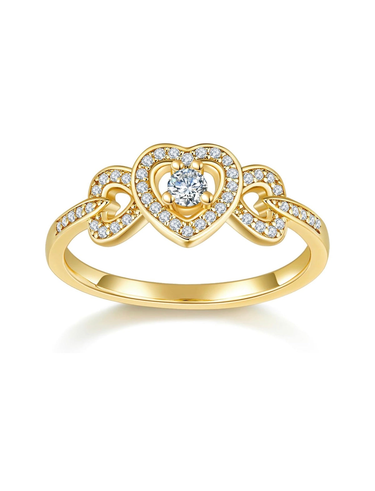 14K Gold/White Gold Plated Rings- Cubic Zirconia Simulated Diamond Band For Wedding- Love Infinity Silver Gold Rings for Women ( Usa Express Delivery)