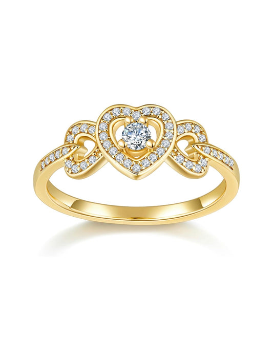14K Gold/White Gold Plated Rings- Cubic Zirconia Simulated Diamond Band For Wedding- Love Infinity Silver Gold Rings for Women ( Usa Express Delivery)