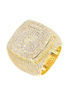 Men's Hip Hop Ring 14K Gold Plated Cubic Zirconia Seal Ring Gift ( Usa Express Delivery)