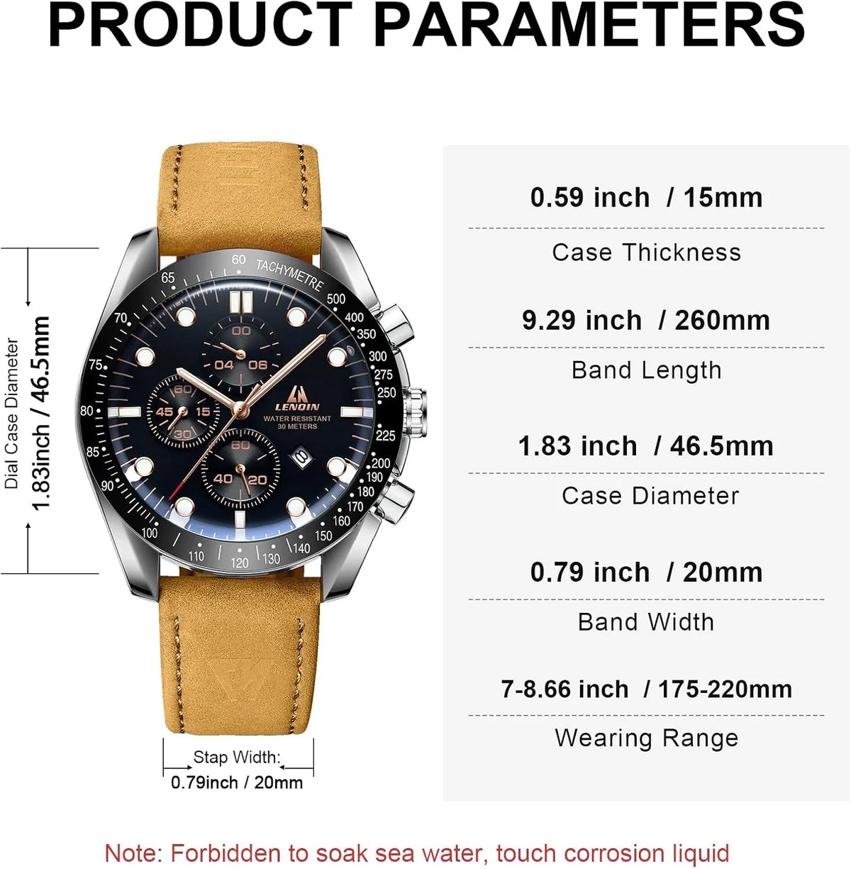 Mens Leather Watch ( Usa Express )