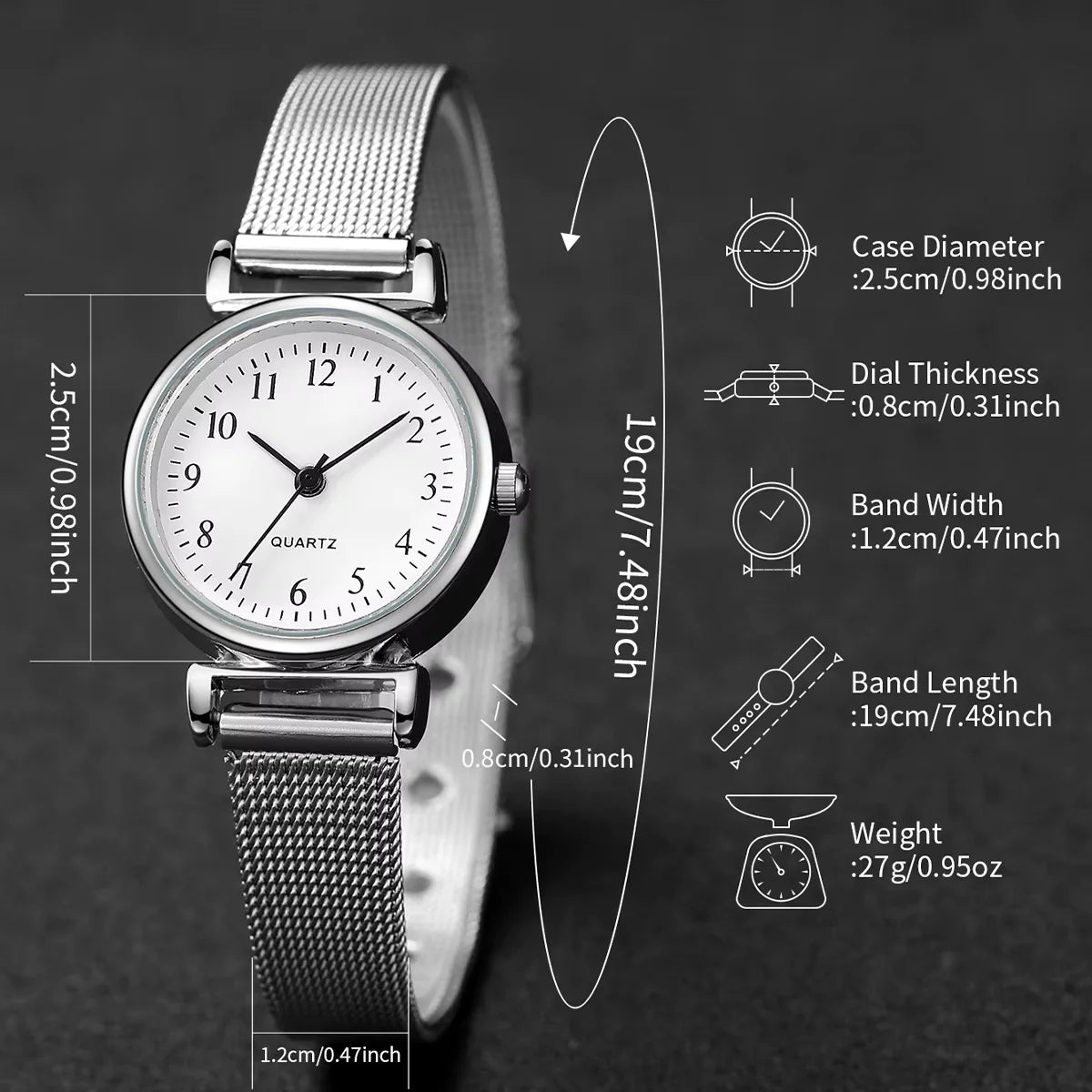 Arabic Dial Women Watch with Free Bracelet ( Standard Delivery )