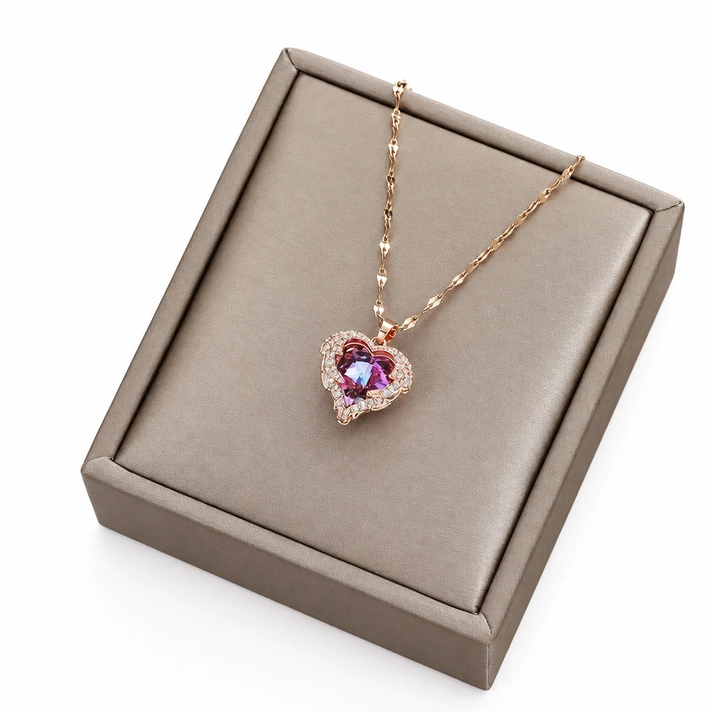 Crystal Ocean Heart Necklace for Women ( Standard Delivery )