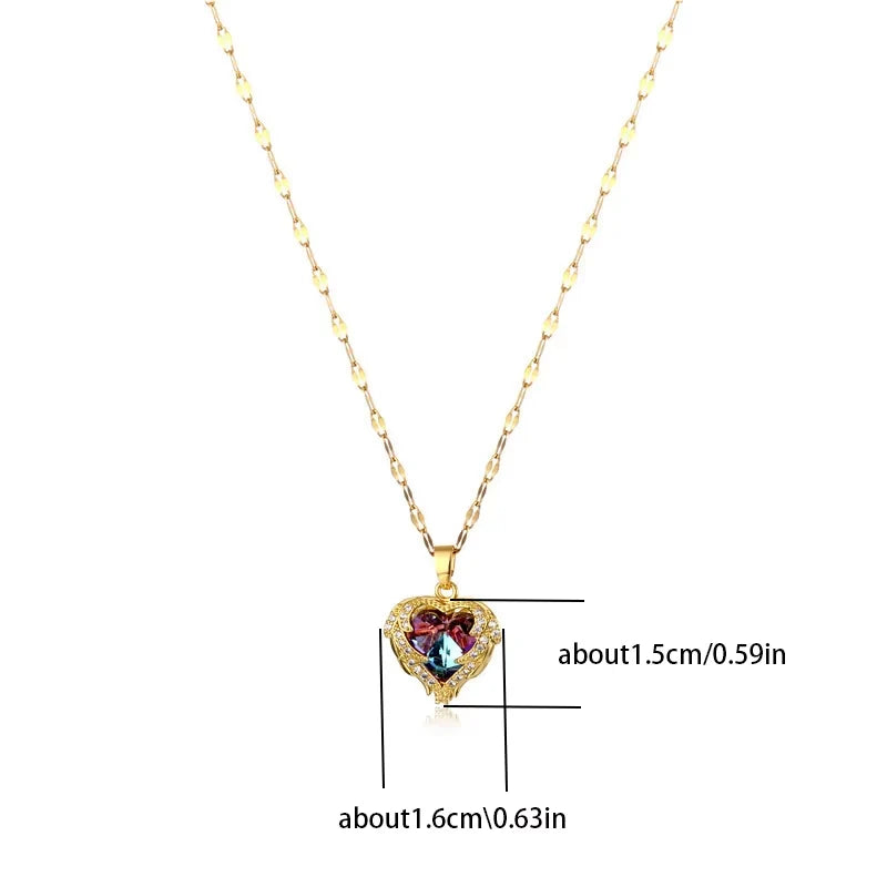 Crystal Ocean Heart Necklace for Women ( Standard Delivery )